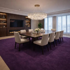 Plush Aubergine Shag Rug, Deep Purple Velvet, Modern Living Room Decor