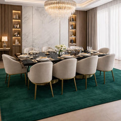 Solid Emerald Green Area Rug – Hand Tufted Plush Carpet for Living Room, Modern Contemporary Bedroom & Home Decor