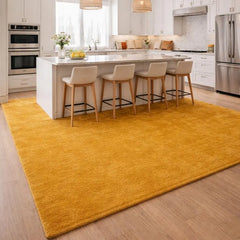 Mustard Yellow Area Rug, Soft Plush Rug, Modern Minimalist Home Decor