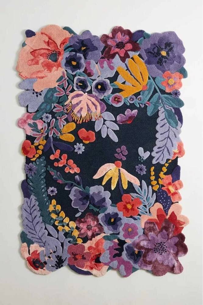Hand Tufted Floral Carpet | Premium Wool Designer Rug for Living Room, Bedroom, Home Decor