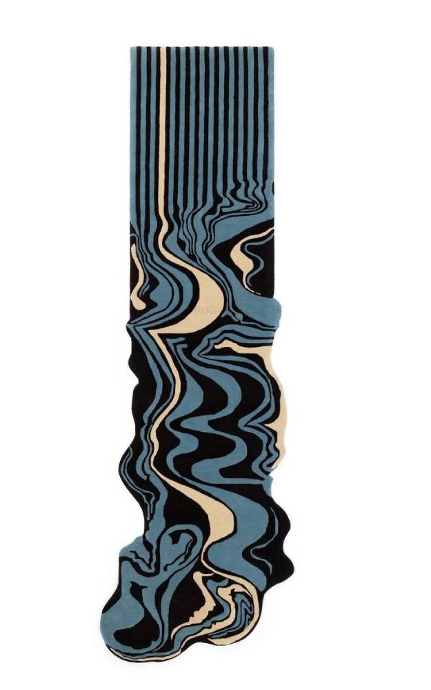 Premium Hand Tufted Abstract Wave Runner Rug | Modern Designer Wool Carpet for Hallway, Living Room & Luxury Home Décor
