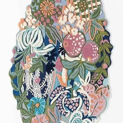 Luxury Irregular Floral Wool Rug - Premium Hand Tufted Area Carpet for Bedroom, Living Room & Home Decor