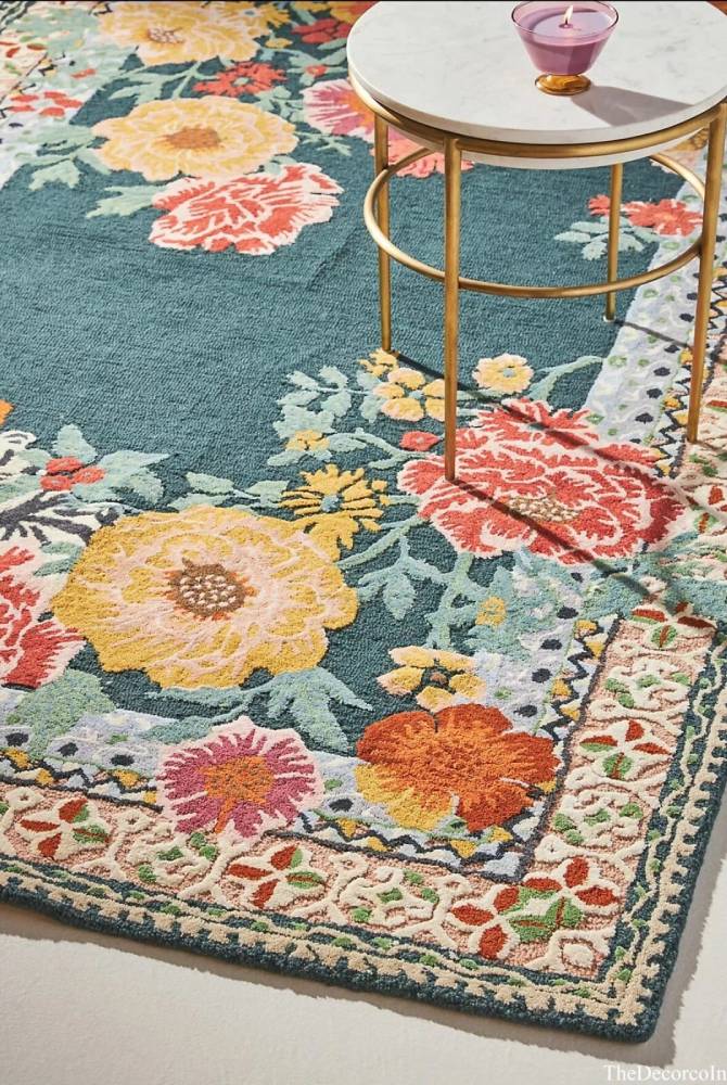Vintage Hand-Tufted Floral Carpet | Premium New Zealand Wool | Luxury Botanical Area Rug
