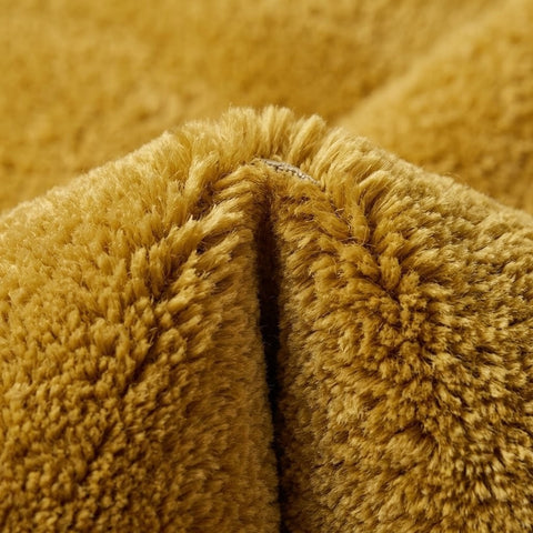 Mustard Yellow Area Rug, Soft Plush Rug, Modern Minimalist Home Decor
