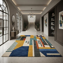 Modern Solid Ruby Red Hand Tufted Area Rug