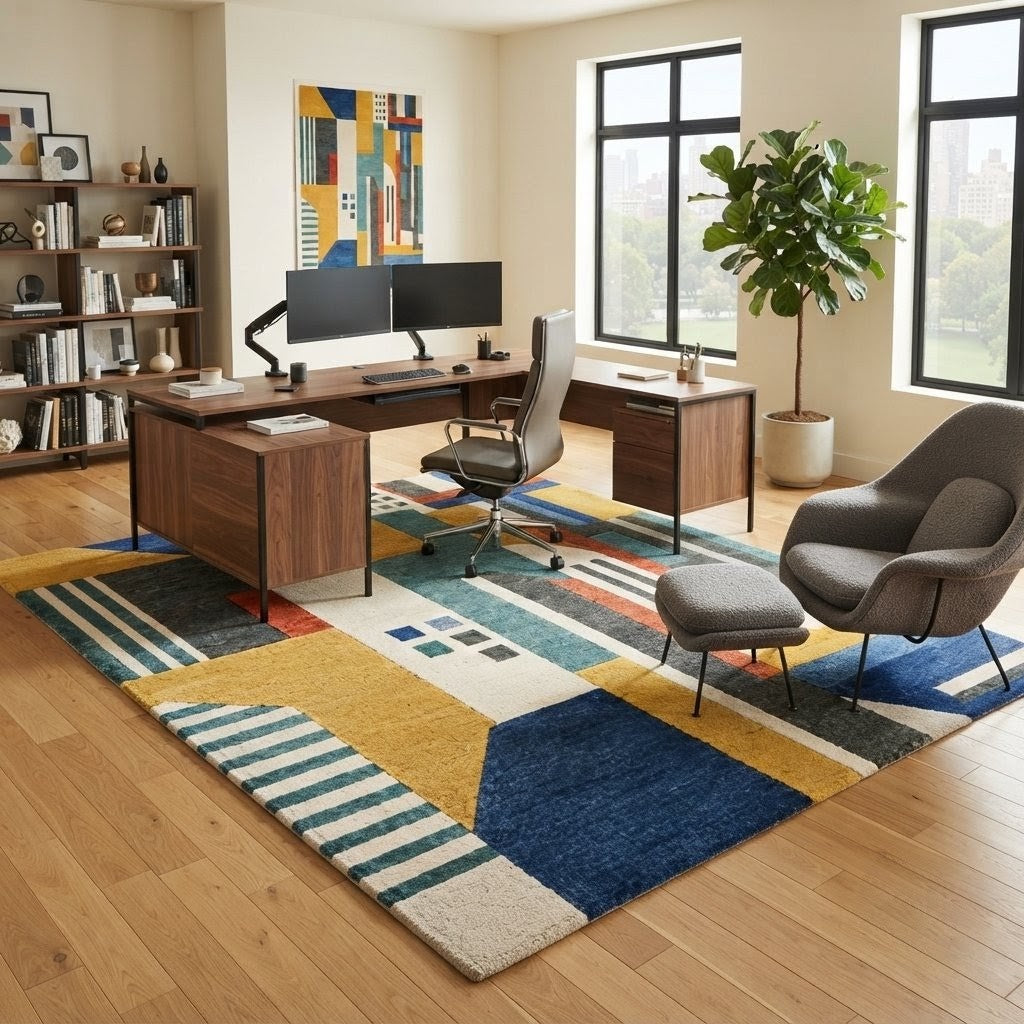Modern Solid Ruby Red Hand Tufted Area Rug