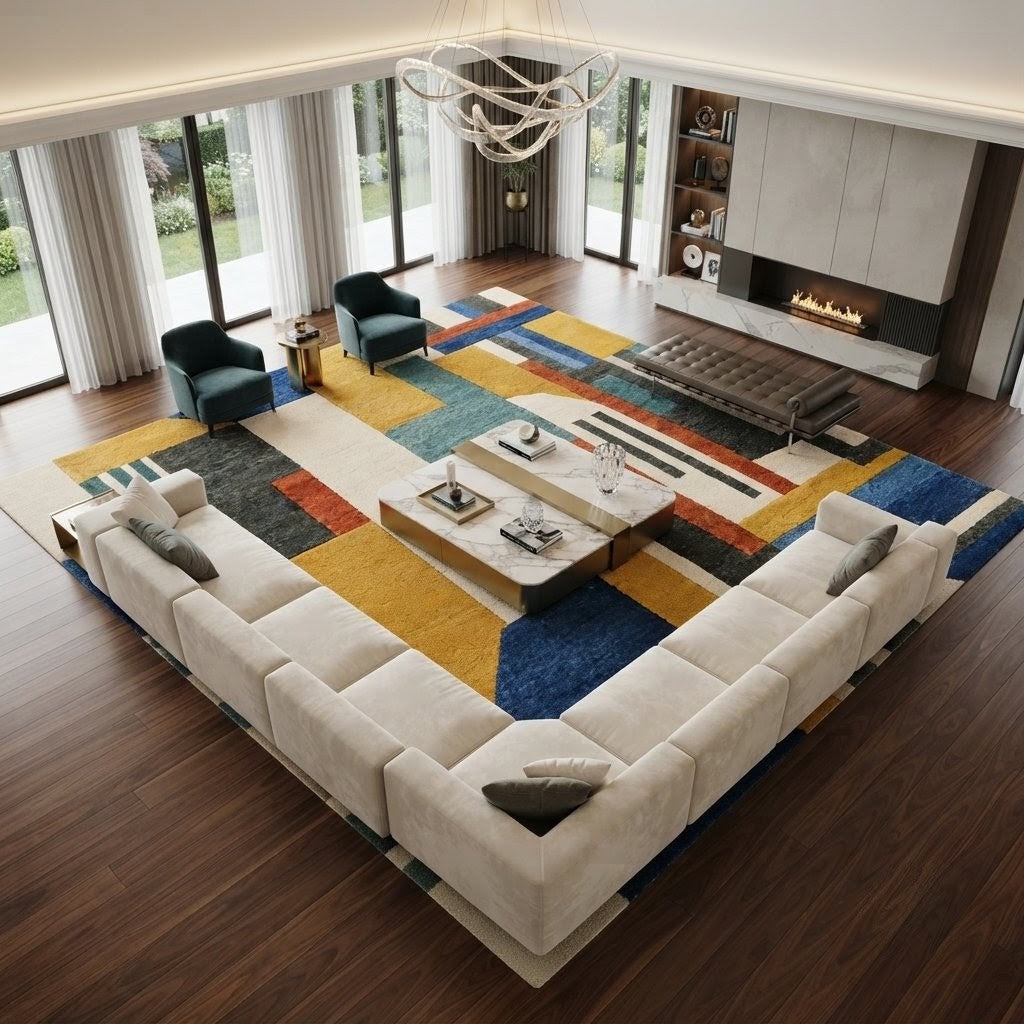 Modern Solid Ruby Red Hand Tufted Area Rug
