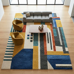 Modern Solid Ruby Red Hand Tufted Area Rug