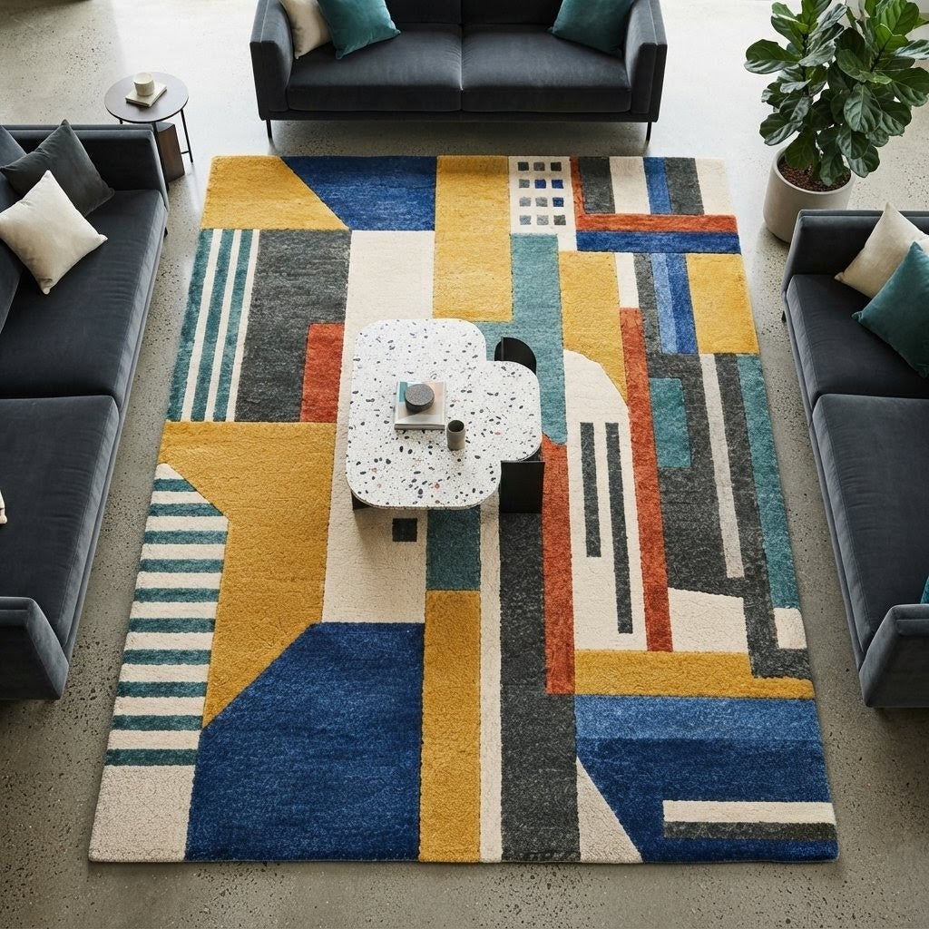 Modern Solid Ruby Red Hand Tufted Area Rug