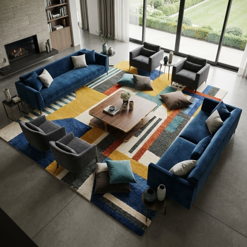 Modern Solid Ruby Red Hand Tufted Area Rug