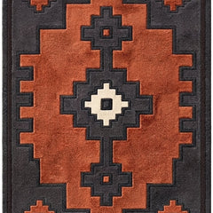 Rust Orange Southwestern Geometric Area Rug | Handmade Wool Rug