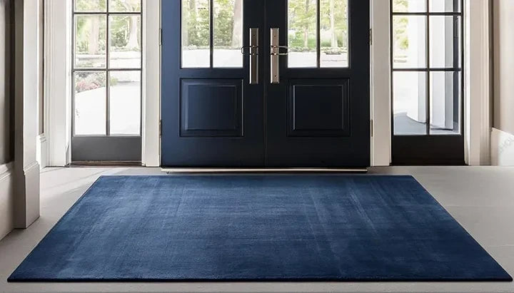 Premium Deep Navy Blue Hand Tufted Wool Area Rug | Modern Luxury Carpet for Living Room, Bedroom & Home Decor