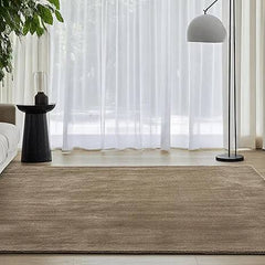 Luxury Solid Beige Hand Tufted Wool Carpet | Premium Modern Area Rug for Living Room & Bedroom