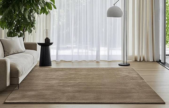 Luxury Solid Beige Hand Tufted Wool Carpet | Premium Modern Area Rug for Living Room & Bedroom