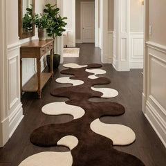 Modern Abstract Hallway Runner Rug | Hand Tufted New Zealand Wool Area Rug