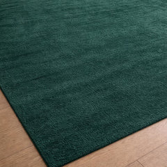 Solid Emerald Green Area Rug – Hand Tufted Plush Carpet for Living Room, Modern Contemporary Bedroom & Home Decor