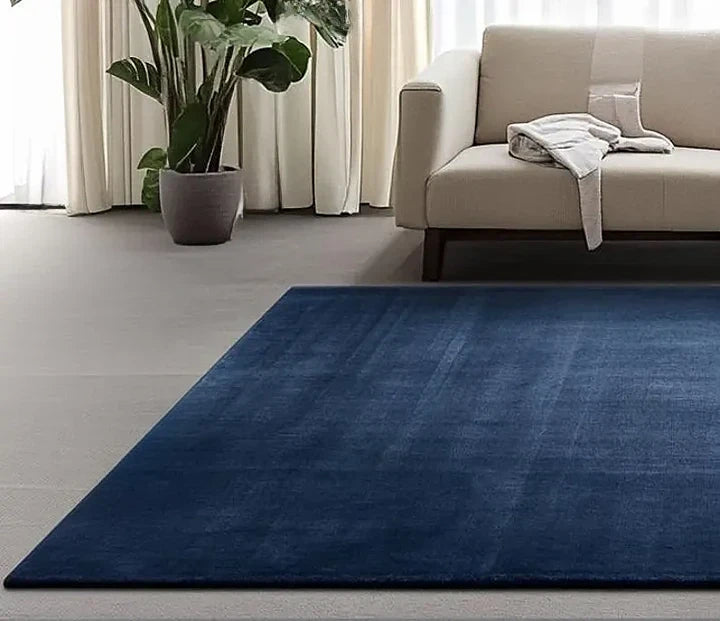 Premium Deep Navy Blue Hand Tufted Wool Area Rug | Modern Luxury Carpet for Living Room, Bedroom & Home Decor