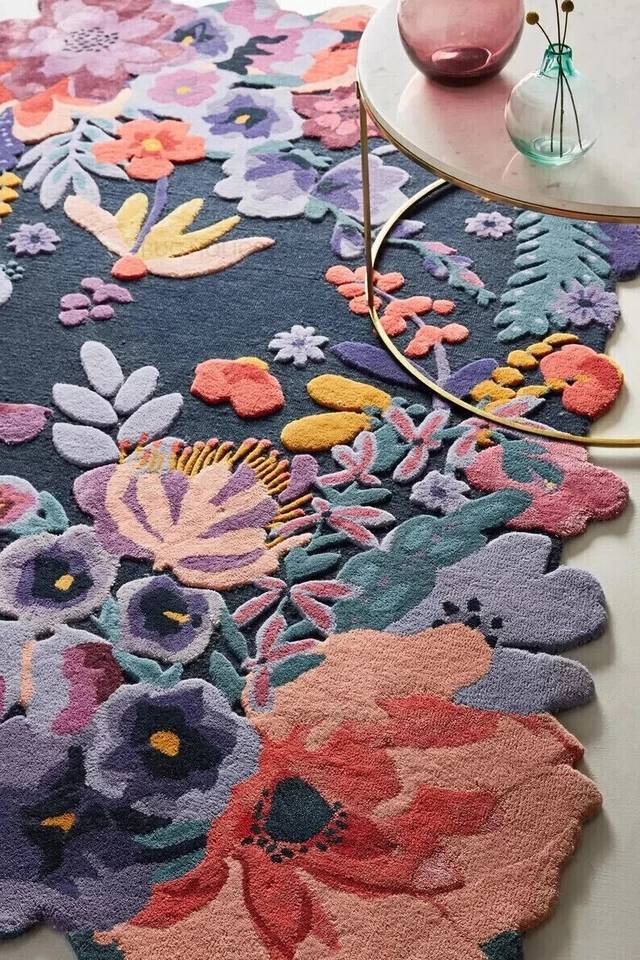 Hand Tufted Floral Carpet | Premium Wool Designer Rug for Living Room, Bedroom, Home Decor