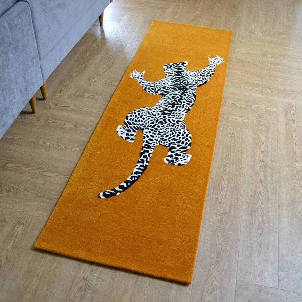 Modern Leopard Art Hand-Tufted Carpet | Premium New Zealand Wool | Hallway Runner Rug