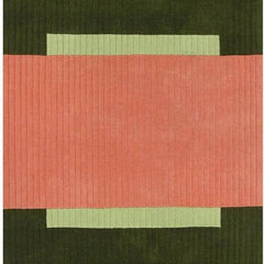 Modern Ribbed Texture Hand-Tufted Area Rug | Premium New Zealand Wool | Designer Color-Block Wool Rug