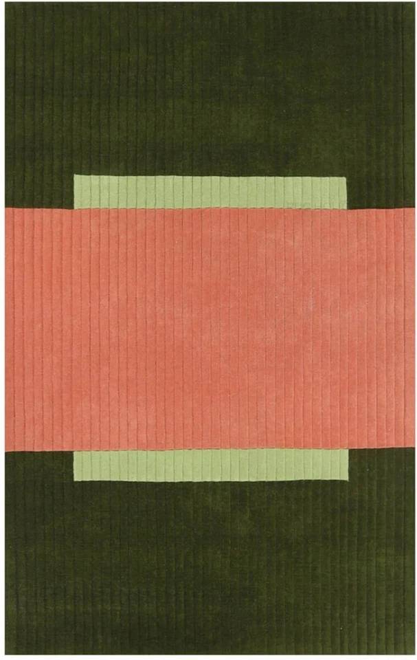 Modern Ribbed Texture Hand-Tufted Area Rug | Premium New Zealand Wool | Designer Color-Block Wool Rug
