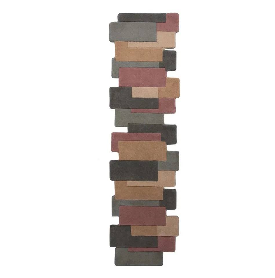 Hand Tufted Modern Geometric Runner Carpet | Luxury Wool Area Rug for Hallway, Living Room & Bedroom Décor
