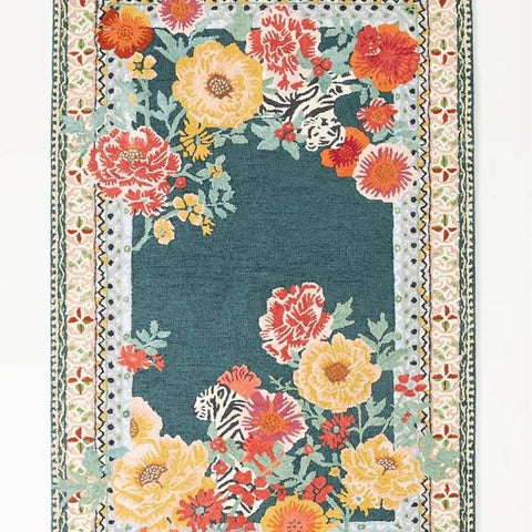 Vintage Hand-Tufted Floral Carpet | Premium New Zealand Wool | Luxury Botanical Area Rug
