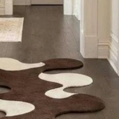 Modern Abstract Hallway Runner Rug | Hand Tufted New Zealand Wool Area Rug