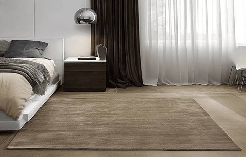 Luxury Solid Beige Hand Tufted Wool Carpet | Premium Modern Area Rug for Living Room & Bedroom