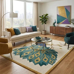 Art Deco Peacock Rug