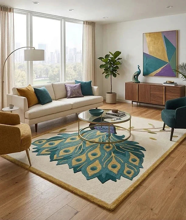 Art Deco Peacock Rug