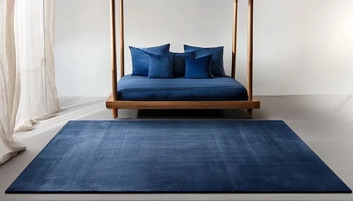 Premium Deep Navy Blue Hand Tufted Wool Area Rug | Modern Luxury Carpet for Living Room, Bedroom & Home Decor