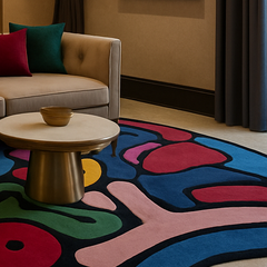 Modern Irregular Area Rug | Hand Tufted New Zealand Wool Luxury Carpet for Living Room, Bedroom & Home Decor