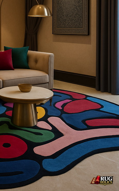 Modern Irregular Area Rug | Hand Tufted New Zealand Wool Luxury Carpet for Living Room, Bedroom & Home Decor