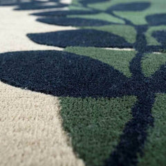 Premium Hand Tufted Tropical Leaf Wool Carpet | Modern Botanical Area Rug for Living Room, Bedroom & Luxury Home Décor