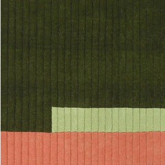 Modern Ribbed Texture Hand-Tufted Area Rug | Premium New Zealand Wool | Designer Color-Block Wool Rug