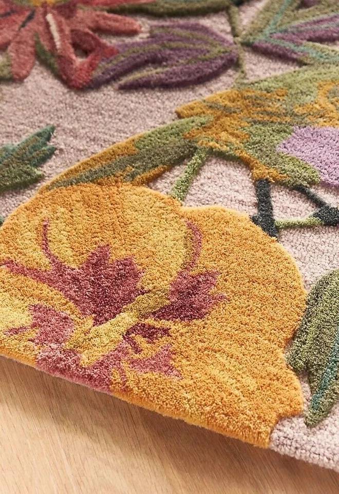 Premium Hand Tufted Floral Bird Wool Carpet | Luxury Botanical Area Rug for Living Room & Bedroom Home Décor