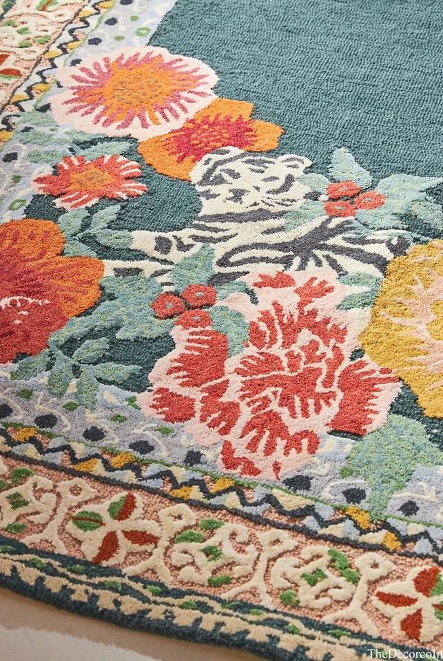 Vintage Hand-Tufted Floral Carpet | Premium New Zealand Wool | Luxury Botanical Area Rug