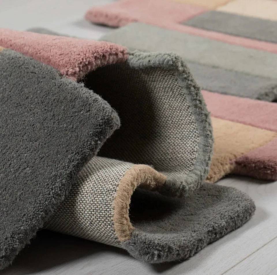 Hand Tufted Modern Geometric Runner Carpet | Luxury Wool Area Rug for Hallway, Living Room & Bedroom Décor