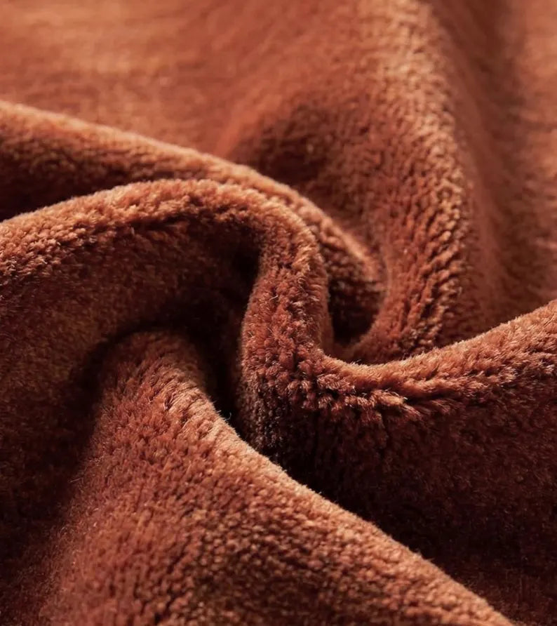 Luxury Hand Tufted New Zealand Wool Area Carpet | Solid Terracotta Modern Area Rug for Living Room & Dining Space