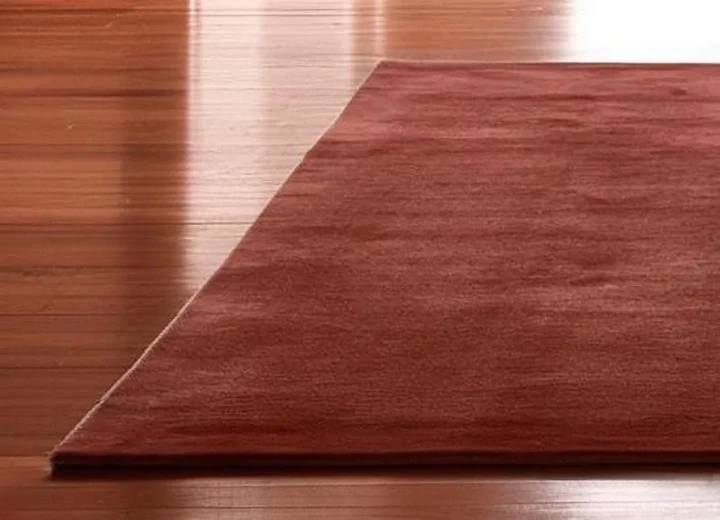 Luxury Hand Tufted New Zealand Wool Area Carpet | Solid Terracotta Modern Area Rug for Living Room & Dining Space