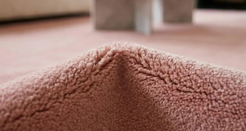 Luxury Solid Blush Terracotta Hand Tufted Wool Area Rug | Modern Minimalist Carpet for Home Décor, Living Room & Bedroom