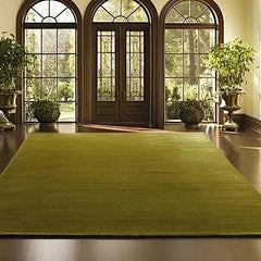 Calm & Cozy Olive Green Hand Tufted Carpet | New Zealand Wool Premium Rug for Family Living Spaces, Home & Floor Decor