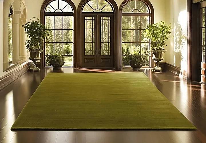 Calm & Cozy Olive Green Hand Tufted Carpet | New Zealand Wool Premium Rug for Family Living Spaces, Home & Floor Decor