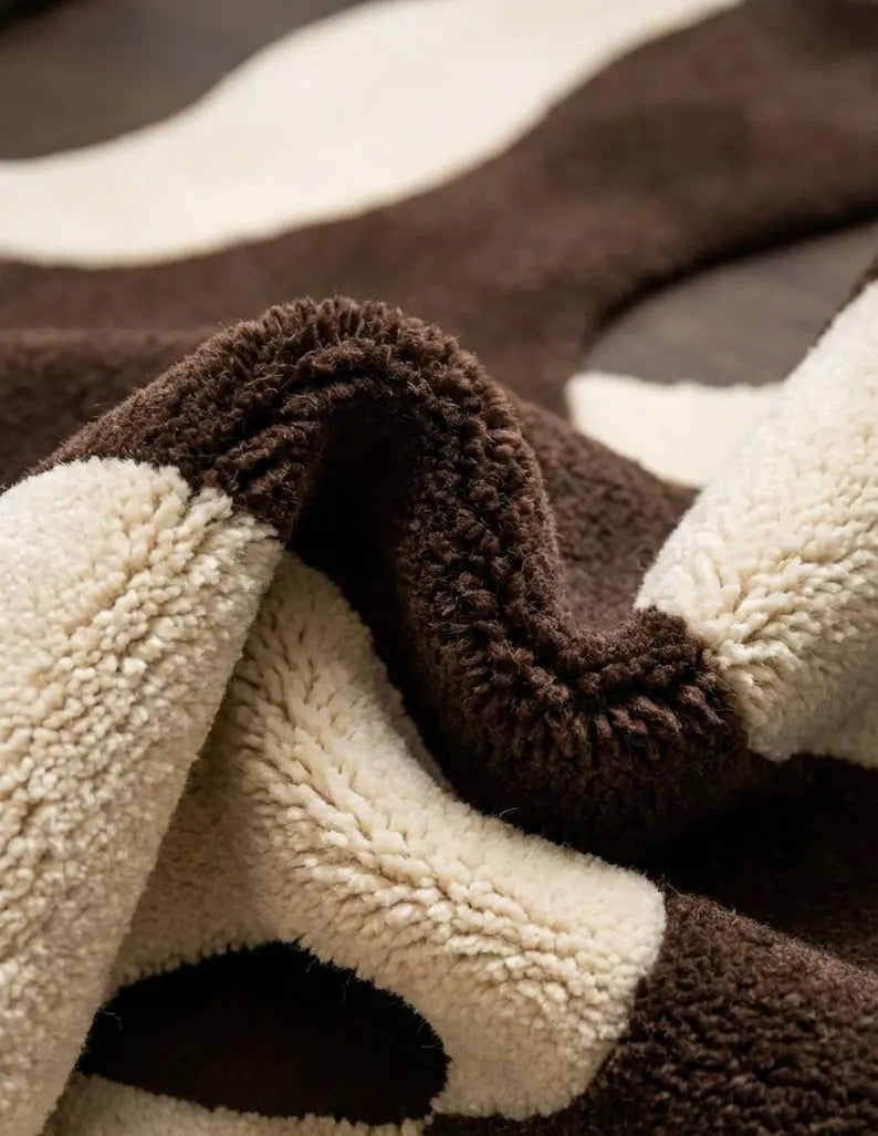 Modern Abstract Hallway Runner Rug | Hand Tufted New Zealand Wool Area Rug