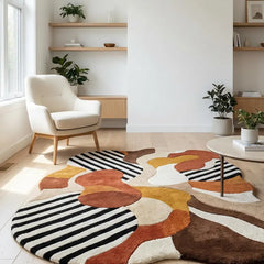 Hand Tufted New Zealand Wool Area Rug | Modern Abstract Multicolor Statement Carpet for Living Room & Bedroom | Luxury Plush Designer Rug