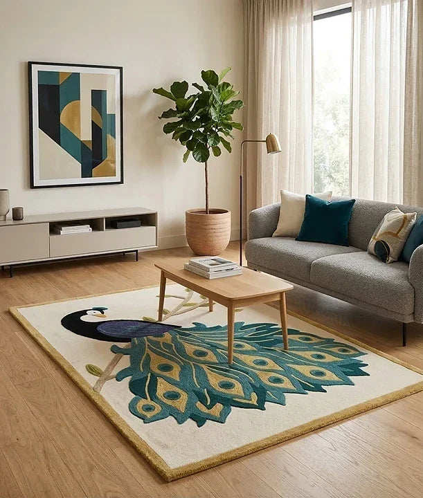 Art Deco Peacock Rug