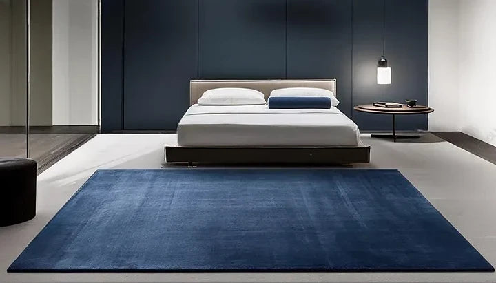 Premium Deep Navy Blue Hand Tufted Wool Area Rug | Modern Luxury Carpet for Living Room, Bedroom & Home Decor