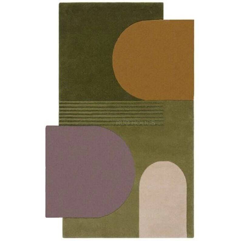 Modern Abstract Geometric Hand-Tufted Carpet | Premium New Zealand Wool Rug | Designer Geometric Area Rug