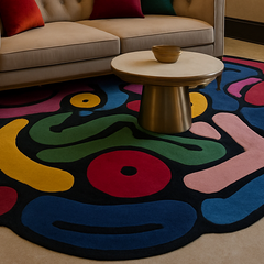 Modern Irregular Area Rug | Hand Tufted New Zealand Wool Luxury Carpet for Living Room, Bedroom & Home Decor